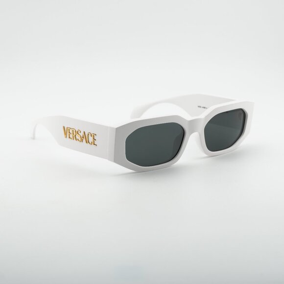Versace VE4489U 314/87 Sunglasses White Rectangle Frame Grey Lenses